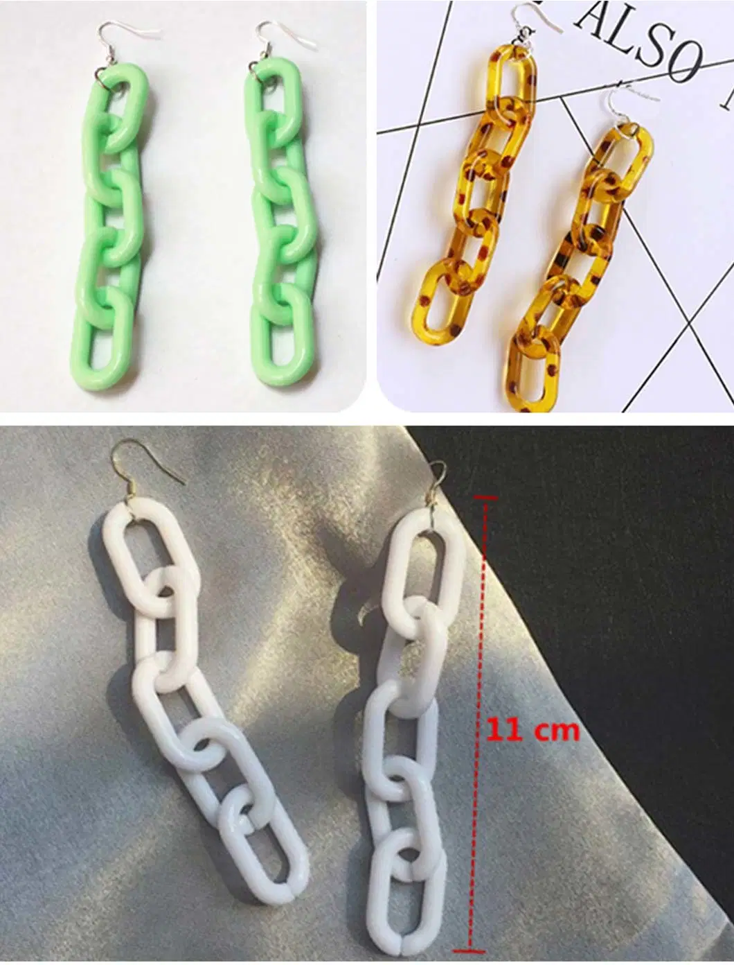 Factory Selling Acrylic Chain Opening Ring Bag Chain Matte Bag Accessories for DIY Jewelry